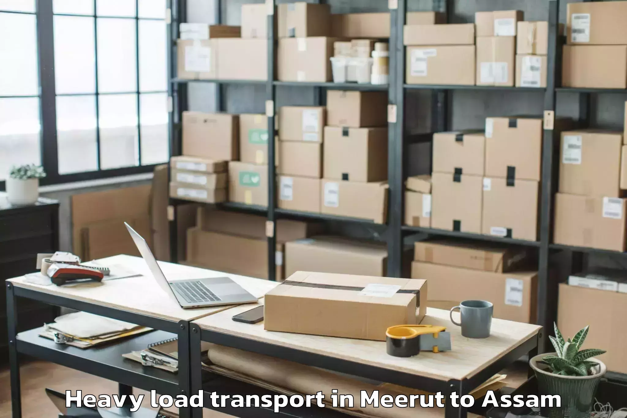 Book Meerut to Bijni Heavy Load Transport Online